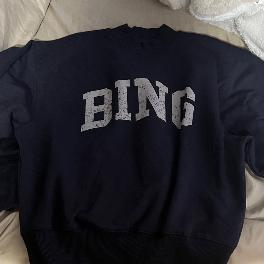 Ing Black Crewneck Sweater with Collegiate Flair
New